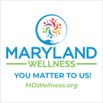 Maryland Wellness logo with colorful circular figure and bold blue 'MARYLAND' and green 'WELLNESS' text, plus 'YOU MATTER TO US!' and MDWellness.org beneath.